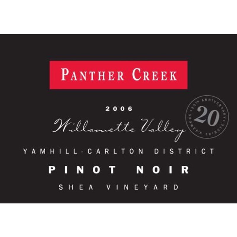Panther Creek Shea Vineyard Pinot Noir 2006 Front Label