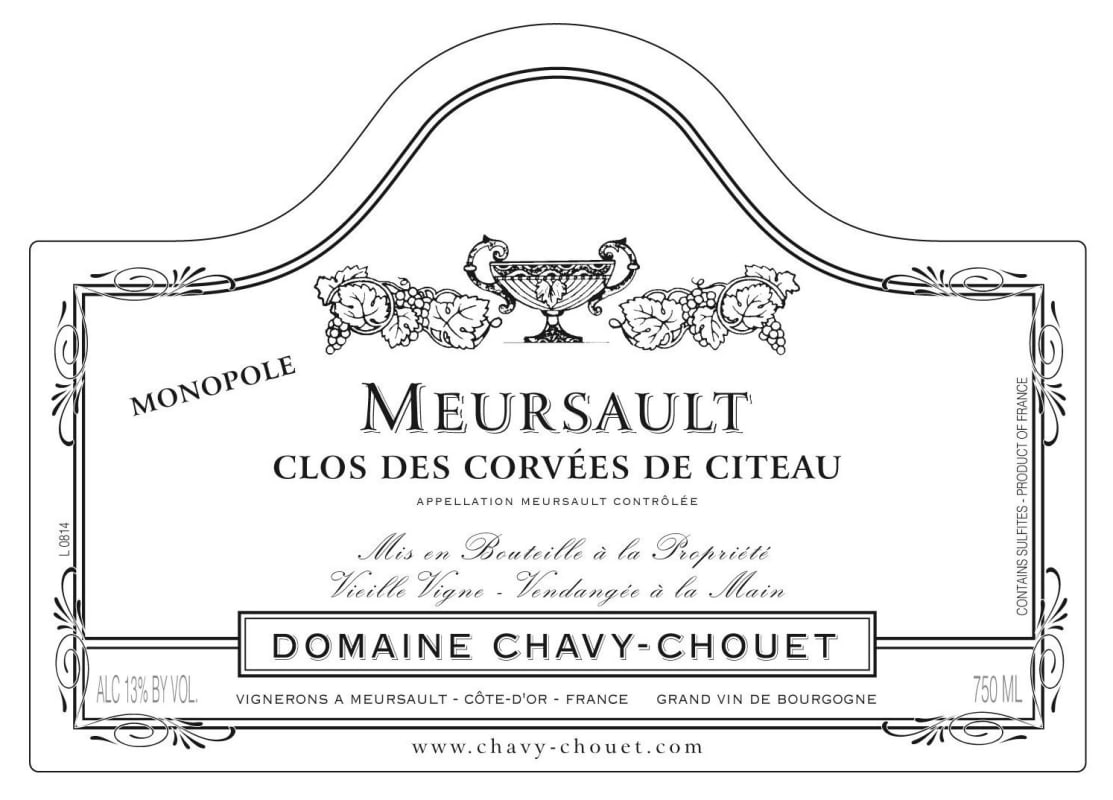 Chavy-Chouet Meursault Clos des Corvees de Citeau 2015 Front Label