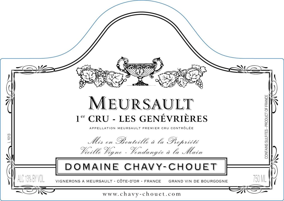 Chavy-Chouet Meursault Les Genevrieres Premier Cru 2014 Front Label