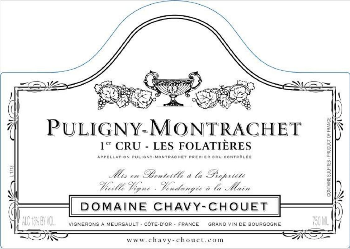 Chavy-Chouet Puligny-Montrachet Les Folatieres Premier Cru 2014 Front Label