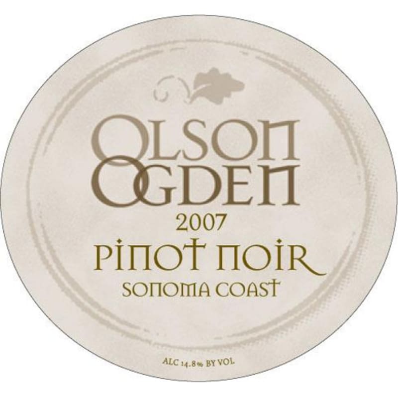 Olson Ogden Sonoma Coast Pinot Noir 2007 Front Label