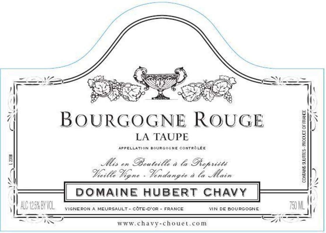 Chavy-Chouet La Taupe Bourgogne Rouge 2014 Front Label