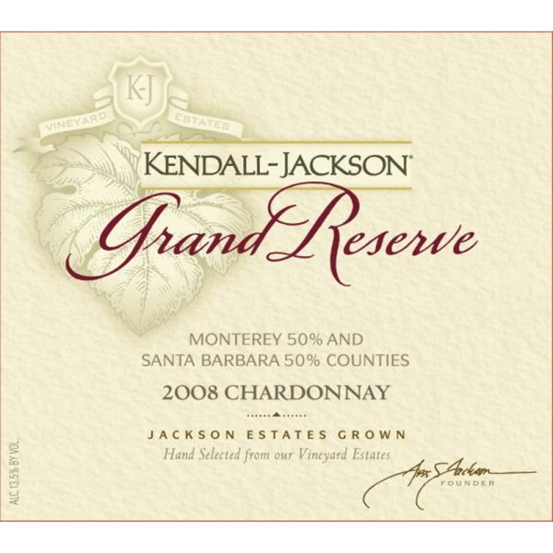 Kendall-Jackson Grand Reserve Chardonnay 2008 Front Label