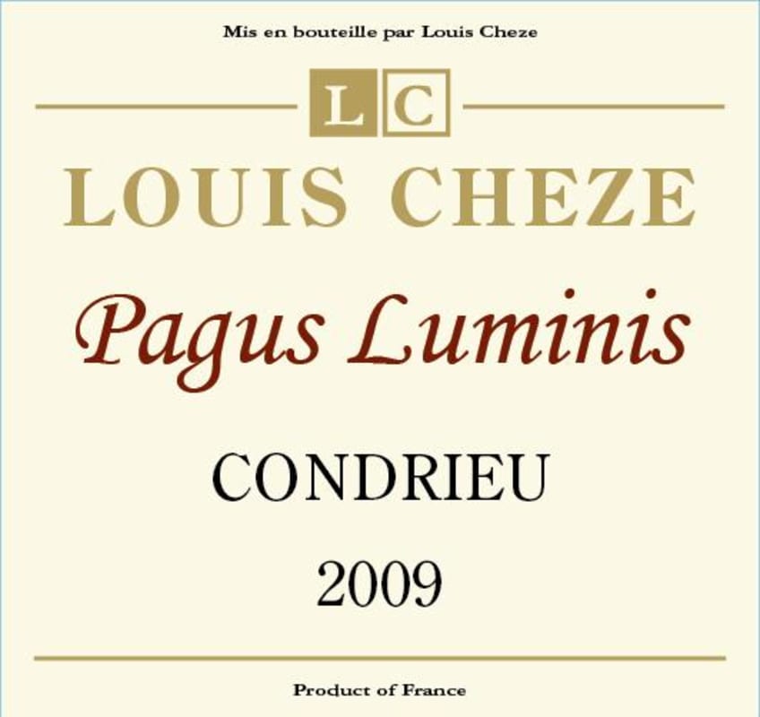 Louis Cheze Condrieu Pagus Luminis 2009 Front Label