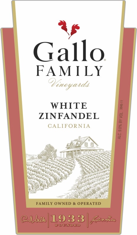 Gallo Family Vineyards White Zinfandel 2002 Front Label