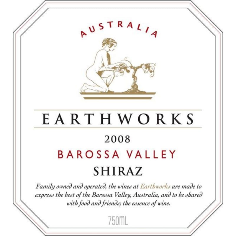 Earthworks Shiraz 2008 Front Label