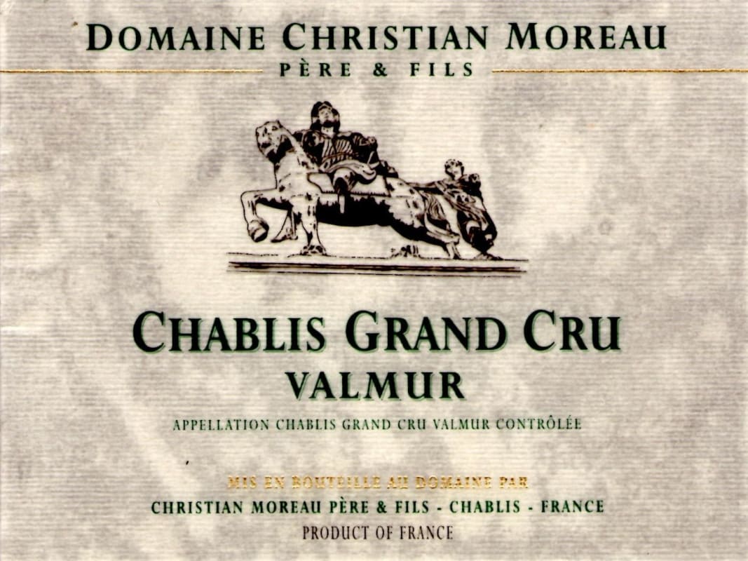 Christian Moreau Chablis Valmur Grand Cru 2012 Front Label
