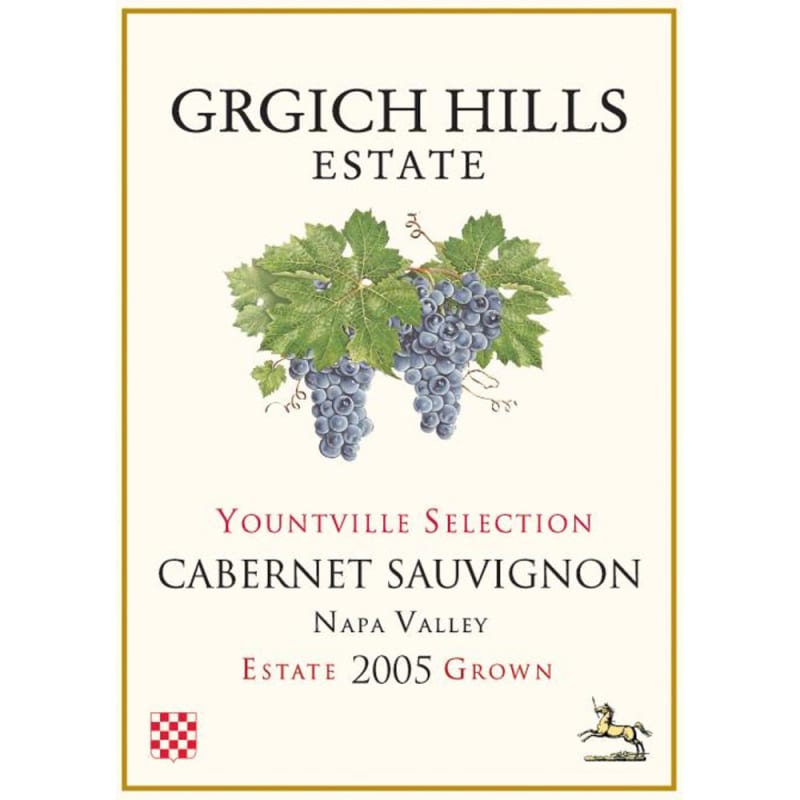 Grgich Hills Estate Yountville Selection Cabernet Sauvignon 2005 Front Label