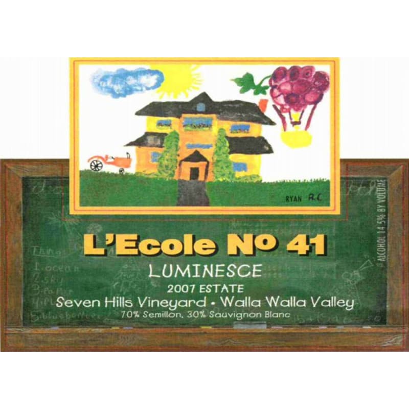 L'Ecole 41 Luminesce Seven Hills Vineyard 2007 Front Label