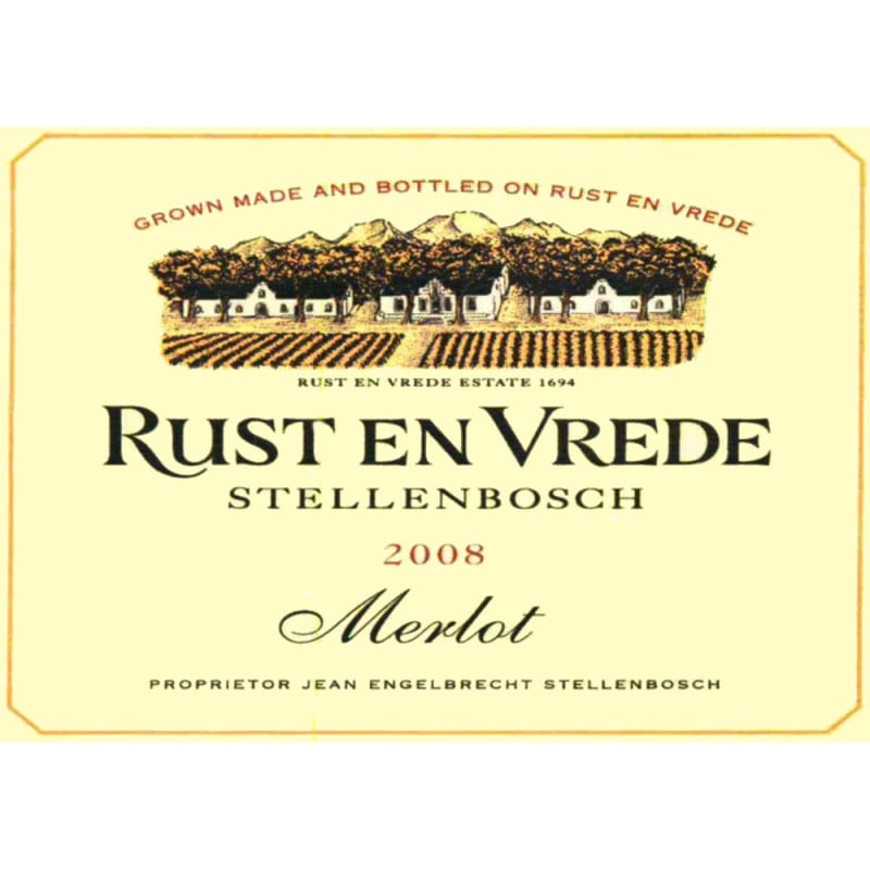 Rust en Vrede Merlot 2008 Front Label