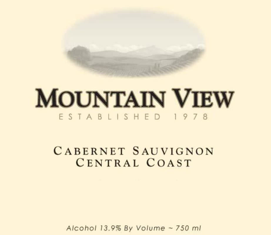 Mountain View Winery Central Coast Cabernet Sauvignon 2012 Front Label