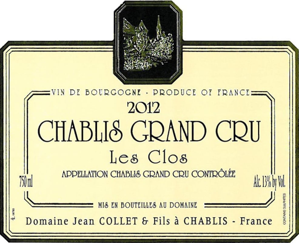 Jean Collet Chablis Grand Cru Les Clos 2012 Front Label