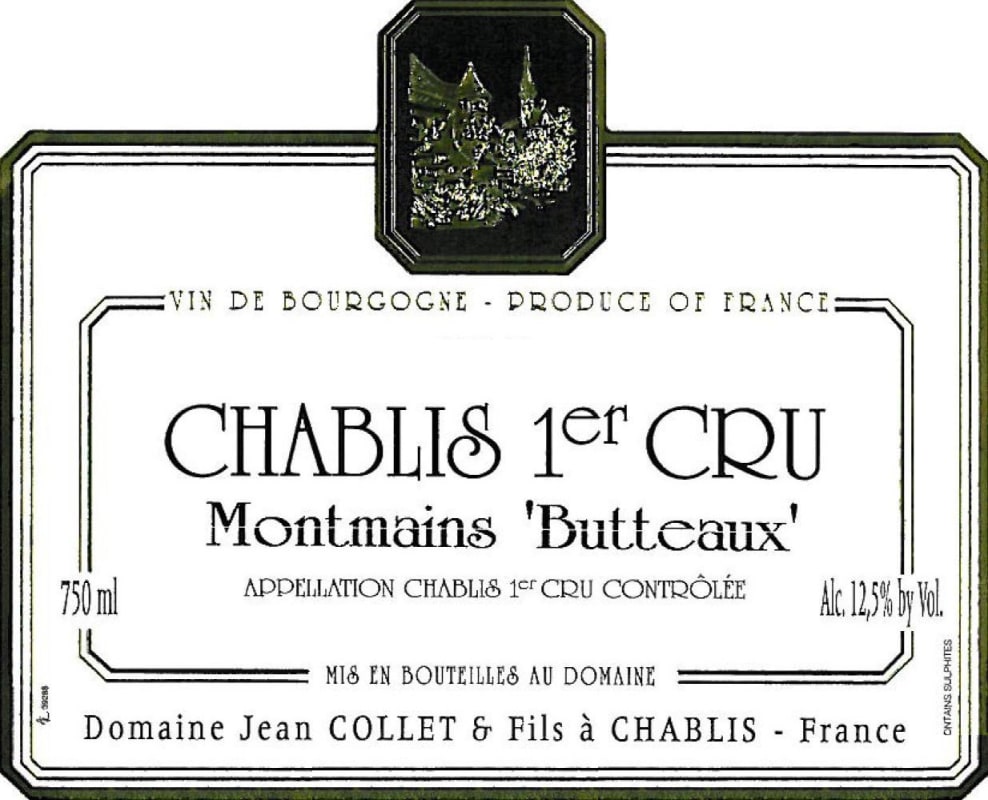 Jean Collet Chablis Montmains Butteaux Premier Cru 2013 Front Label