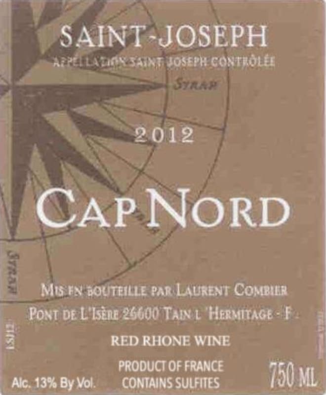 Domaine Combier Saint-Joseph Cap Nord 2012 Front Label