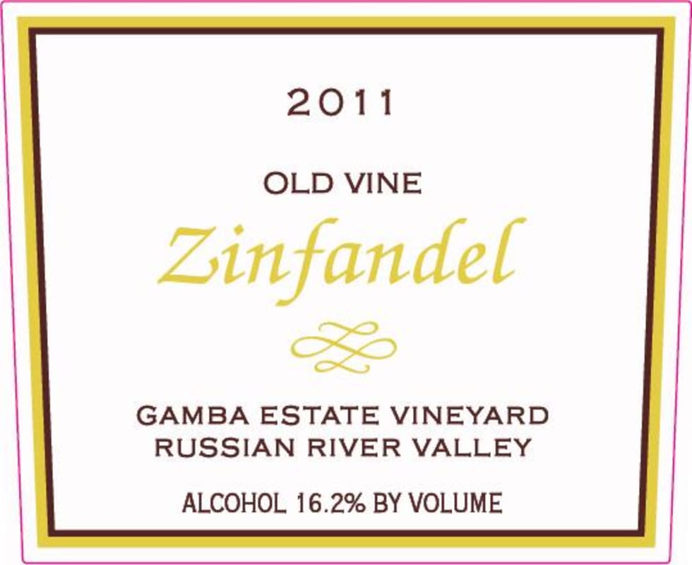 Gamba Estate Vineyard Old Vine Zinfandel 2011 Front Label