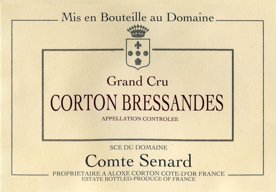 Dom. Comte Senard Corton Bressandes Grand Cru 2010 Front Label