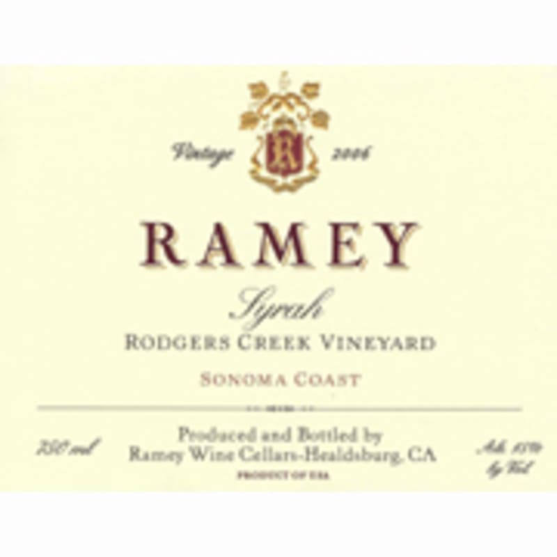 Ramey Rodgers Creek Vineyard Syrah 2006 Front Label