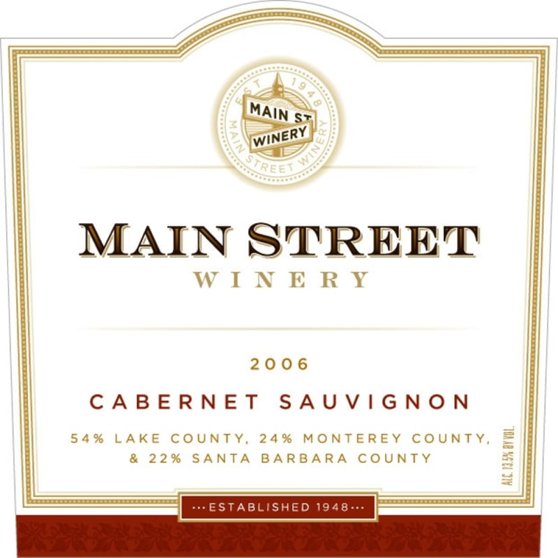 Main Street Cabernet Sauvignon 2006 Front Label