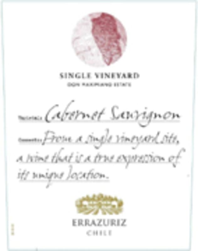 Errazuriz Single Vineyard Cabernet Sauvignon 2007 Front Label