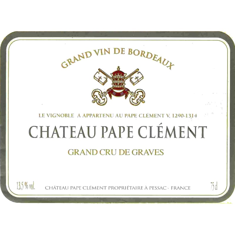 Chateau Pape Clement Blanc 2005 Front Label