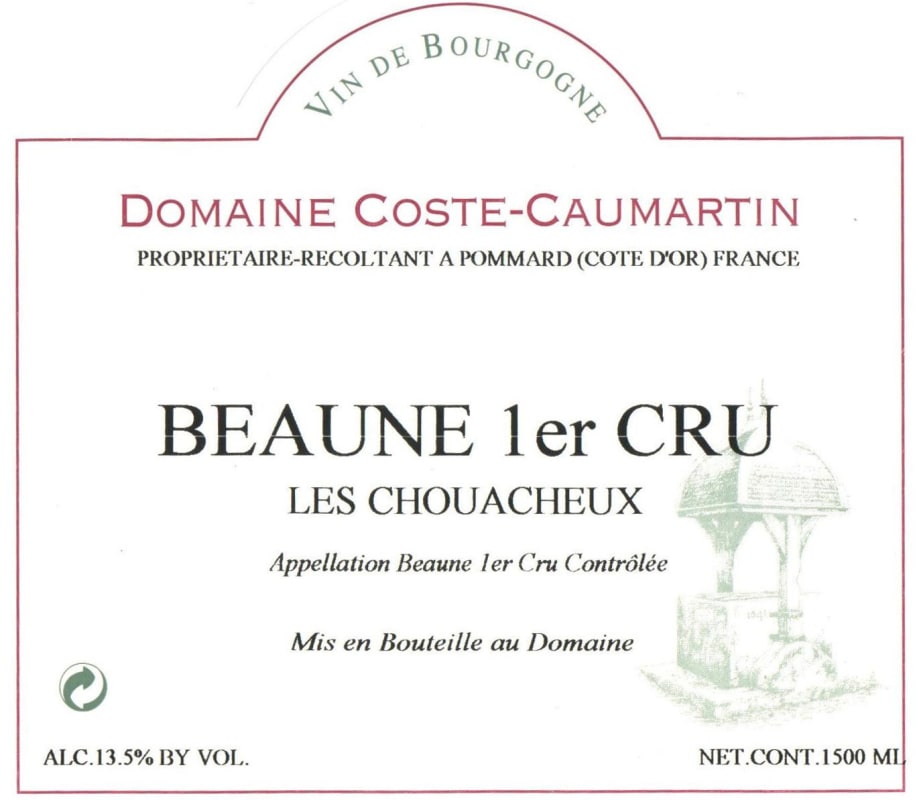Dom. Coste-Caumartin Beaune Les Chouacheux Premier Cru 1998 Front Label