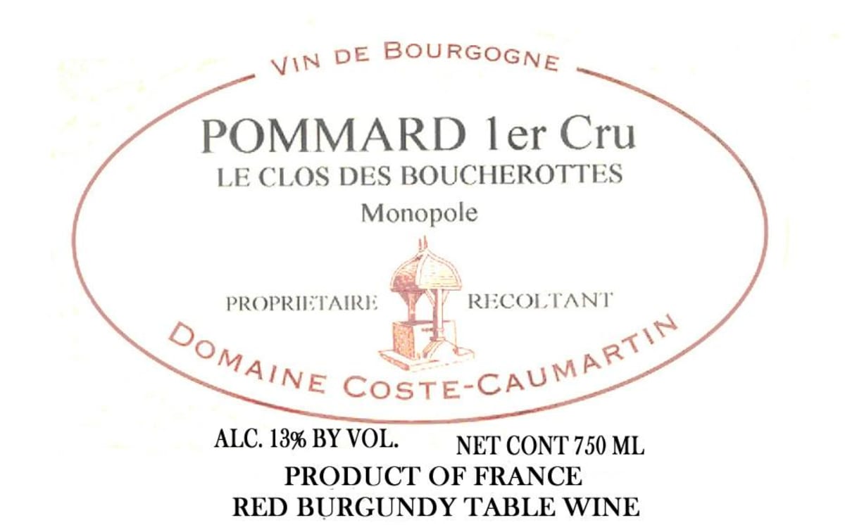 Dom. Coste-Caumartin Pommard Les Clos des Boucherottes Monopole Premier Cru 2006 Front Label