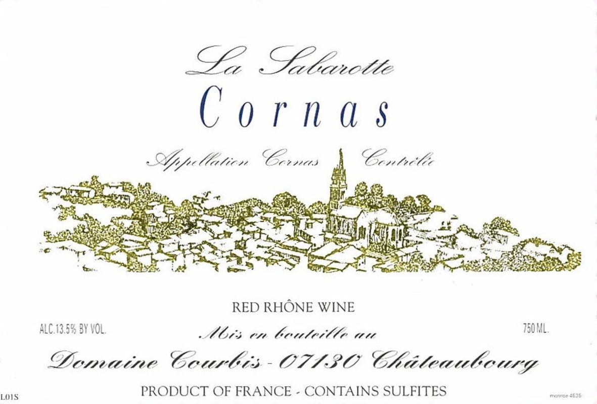 Courbis Cornas La Sabarotte 2010 Front Label
