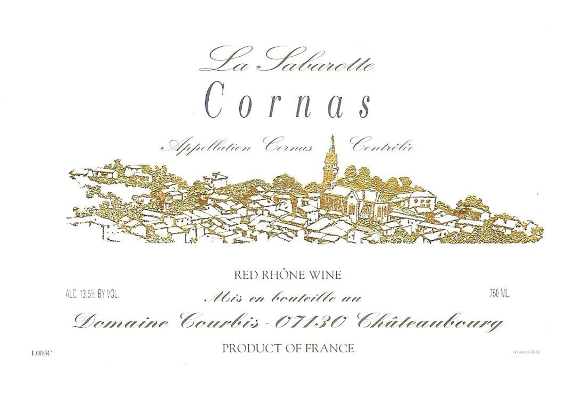 Courbis Cornas La Sabarotte 2003 Front Label