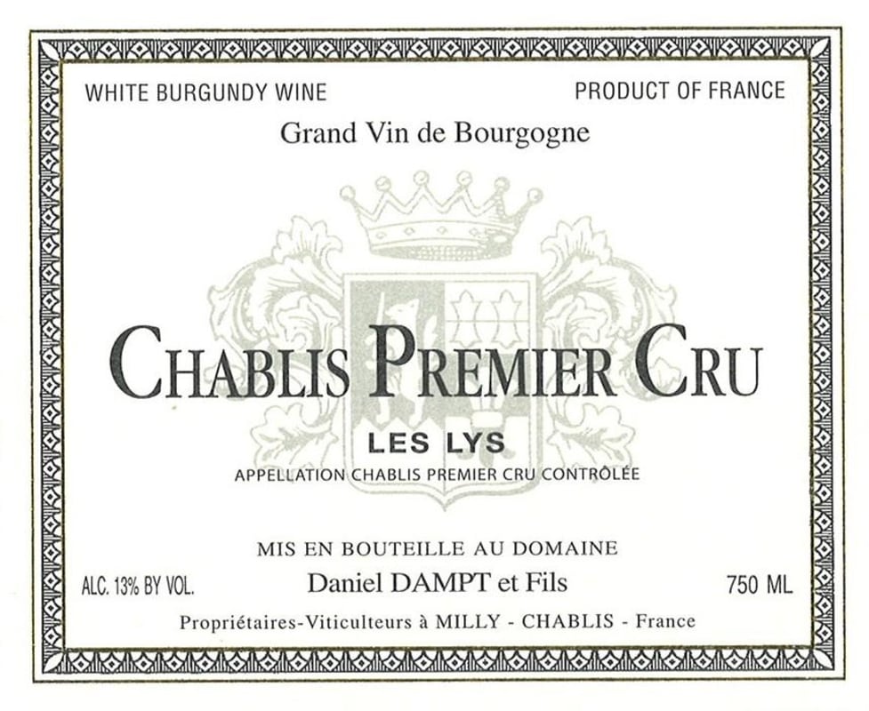 Daniel Dampt Chablis Premier Cru Les Lys 2013 Front Label
