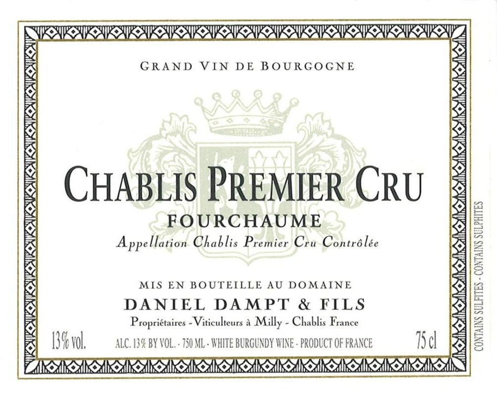 Daniel Dampt Chablis Premier Cru Fourchaume 2012 Front Label