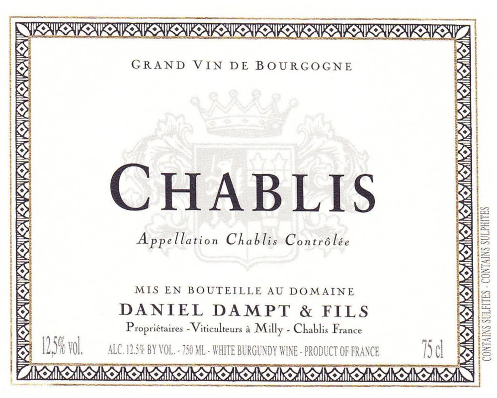 Daniel Dampt Chablis 2013 Front Label