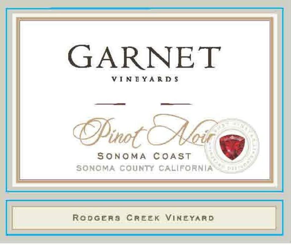 Garnet Rodgers Creek Vineyard Pinot Noir 2013 Front Label