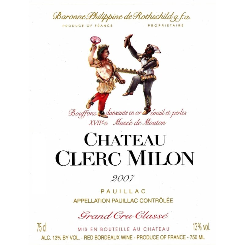 Chateau Clerc Milon 2007 Front Label