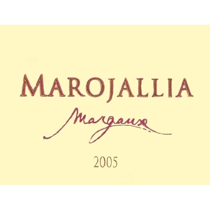 Chateau Marojallia 2005 Front Label