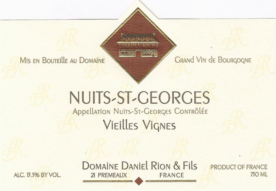 Domaine Daniel Rion & Fils Nuits-St-Georges Vieilles Vignes 2009 Front Label