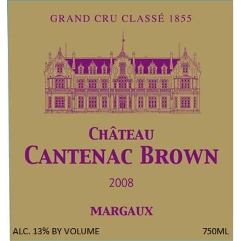 Chateau Cantenac Brown 2008 Front Label