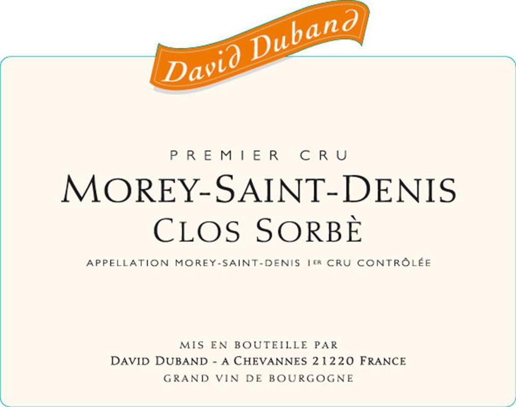 David Duband Morey-Saint-Denis Clos Sorbe Premier Cru 2012 Front Label