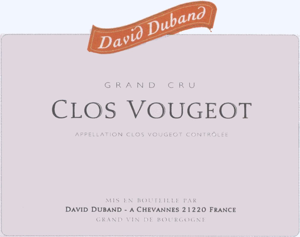 David Duband Clos Vougeot Grand Cru 2011 Front Label