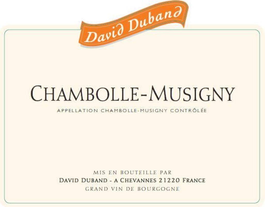 David Duband Chambolle-Musigny 2013 Front Label