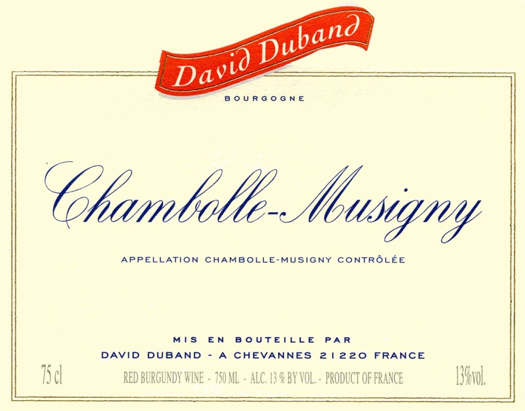 David Duband Chambolle-Musigny 2007 Front Label