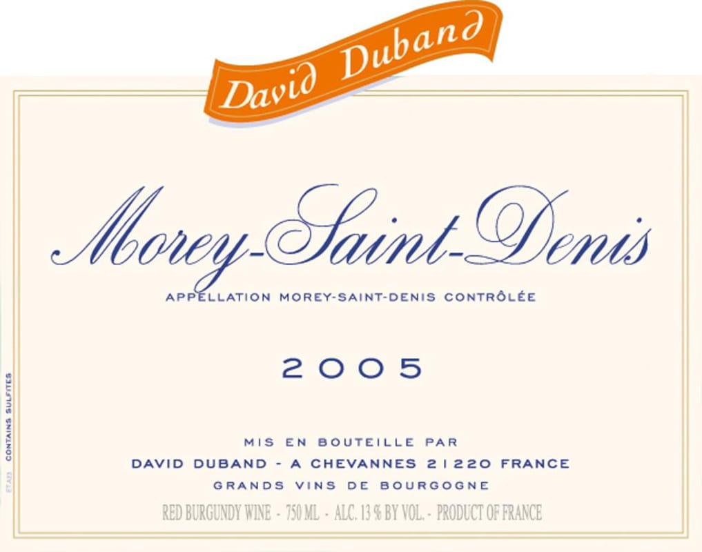 David Duband Morey-Saint-Denis 2005 Front Label