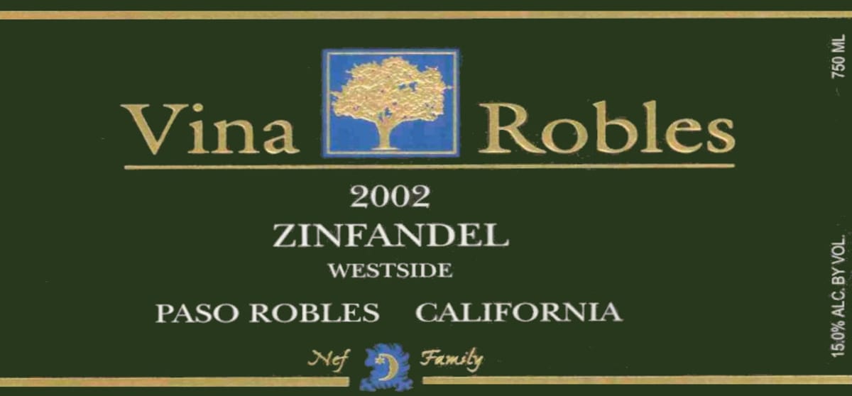 Vina Robles Zinfandel 2002 Front Label