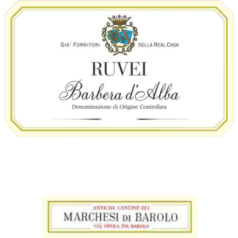 Marchesi di Barolo Barbera d'Alba Ruvei 2007 Front Label
