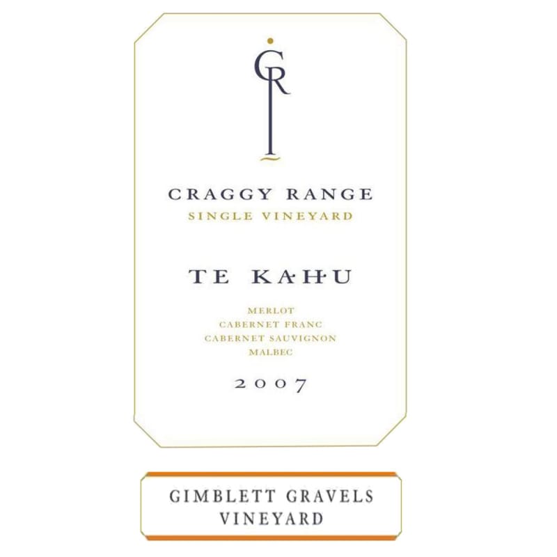 Craggy Range Winery Te Kahu Gimblett Gravels Vineyard 2007 Front Label