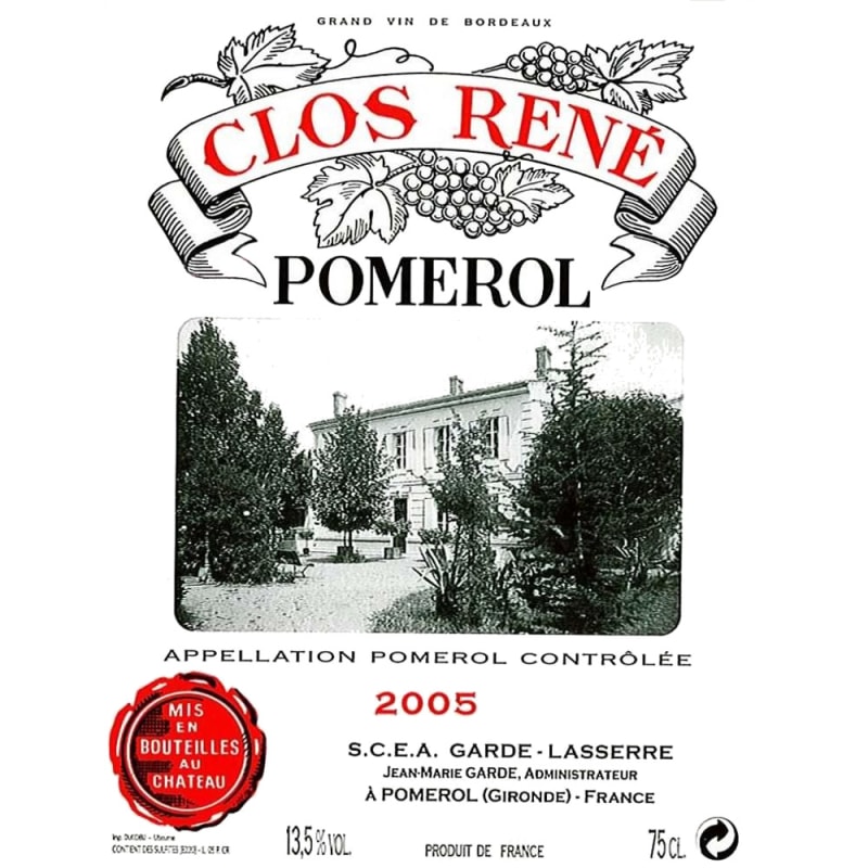Clos Rene 2005 Front Label