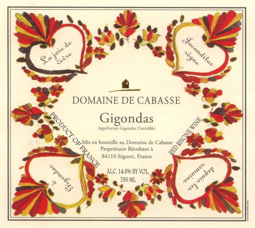 Dom. de Cabasse Gigondas 2007 Front Label