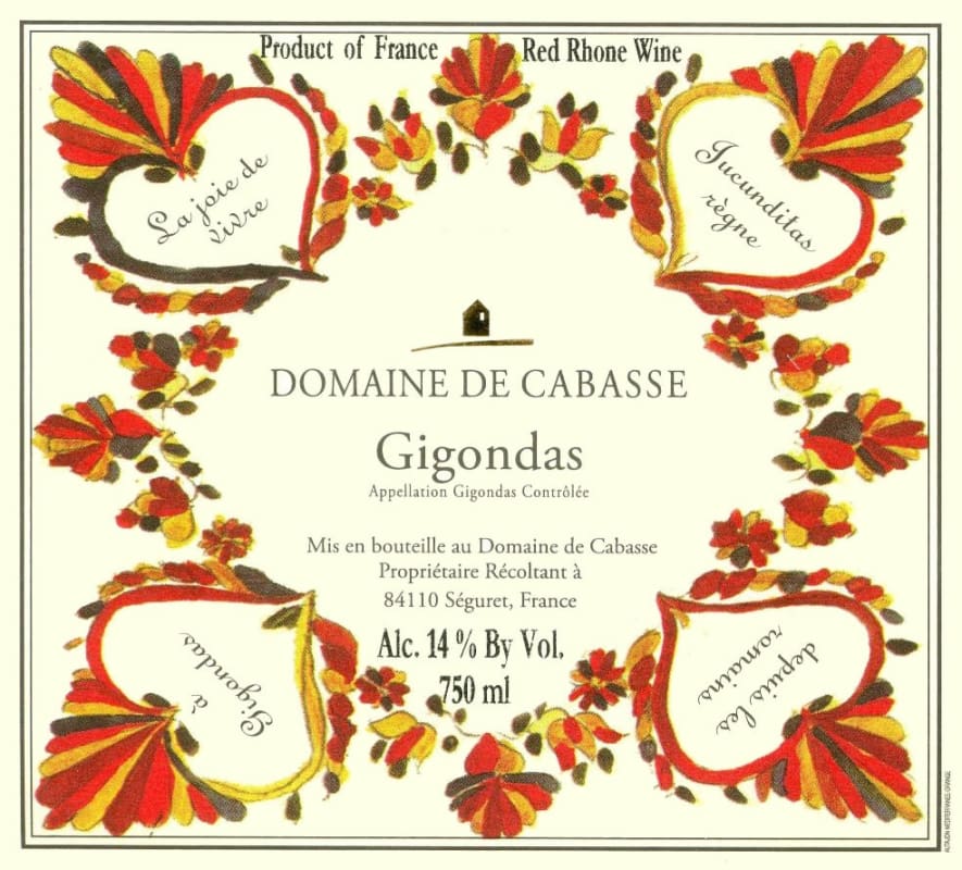Dom. de Cabasse Gigondas 2013 Front Label