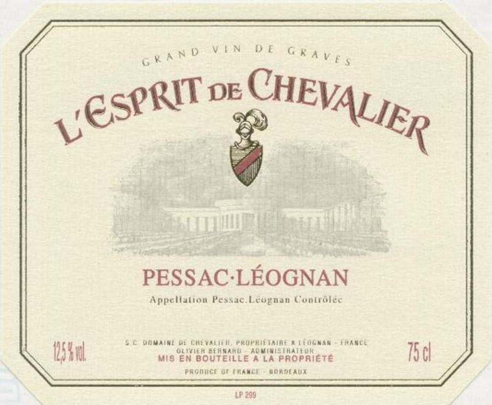 L'Esprit de Chevalier Pessac Leognan 2008 Front Label
