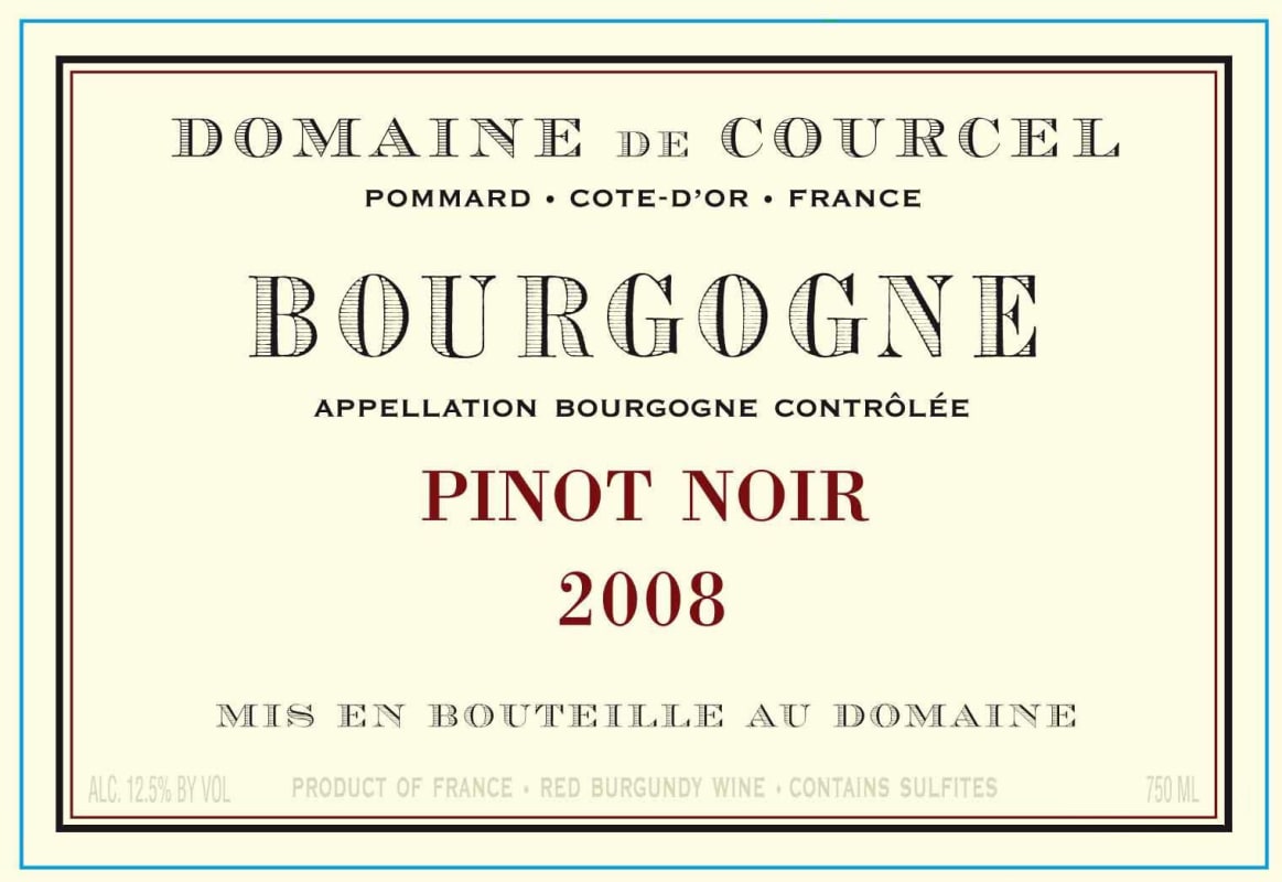 Domaine de Courcel Bourgogne Pinot Noir 2008 Front Label