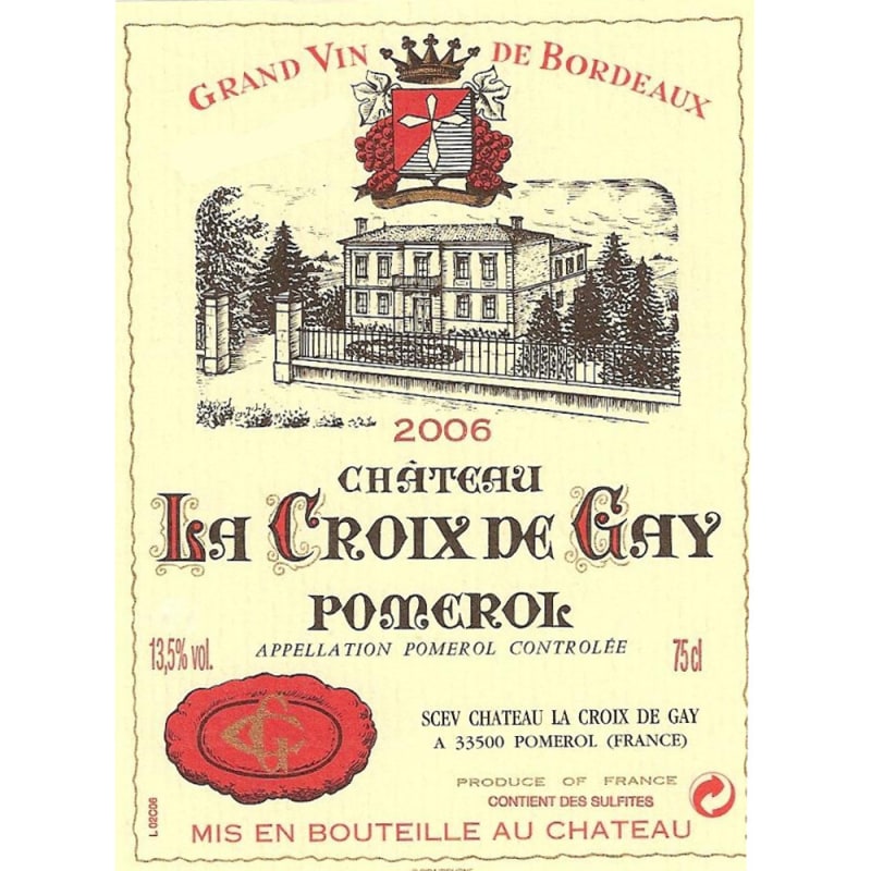 Chateau La Croix De Gay 2006 Front Label